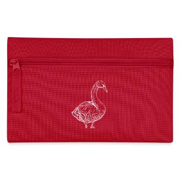 Schwan weiß Ente Vogel Gans - Federtasche - Rot - Vorne