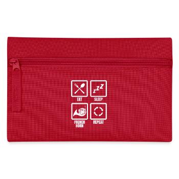 Eat Sleep French Horn Repeat - Pencil Case - red - Front