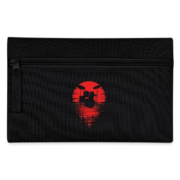 Drumset Silhouette Drums with Reflection - Pencil Case - black - Front