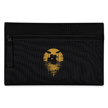 Drumset Silhouette Drums with Reflection - Pencil Case - black - Front