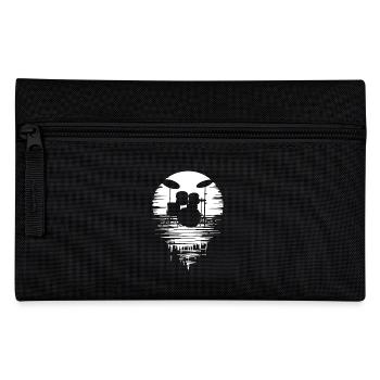 Drumset Silhouette Drums with Reflection - Pencil Case - black - Front
