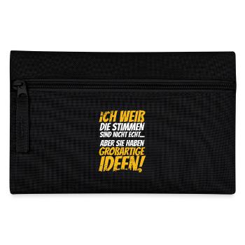 ICH WEIß DIE STIMMEN SIND NICHT ECHT - Federtasche - Schwarz - Vorne