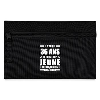 jai 36 ans / cadeau 36 ans / anniversaire 36 ans - Trousse - noir - Devant