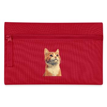 Cute Ginger Cat - Pencil Case - red - Front