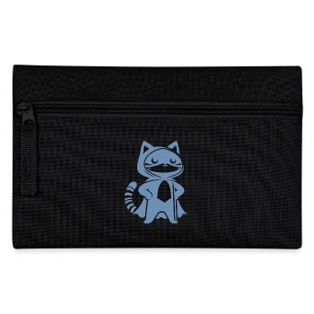 Superhero Cat Silhouette Cloak Minimalist - Pencil Case - black - Front