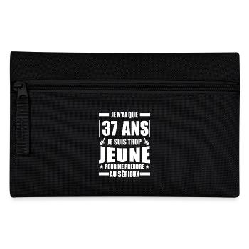 j'ai 37 ans / cadeau 37 ans / t-shirt 37 ans - Trousse - noir - Devant