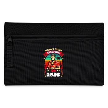Always Sleeping or Drunk Funny Vintage Vibes - Pencil Case - black - Front