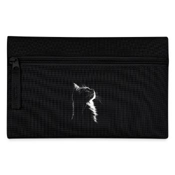 Cat Profile Silhouette Portrait Cats Kitten - Pencil Case - black - Front