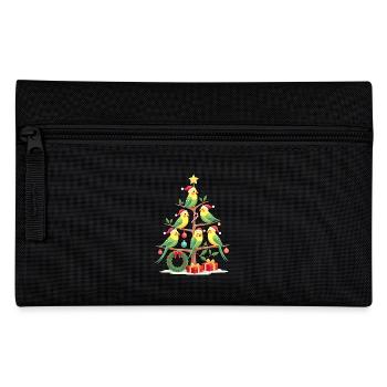 Wellensittich Vogel Weihnachtsbaum Geschenk - Federtasche - Schwarz - Vorne