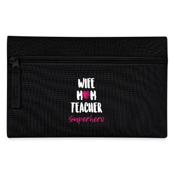Épouse Maman Enseignant Super-héros - Trousse - noir - Devant