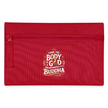 I Have The Body Of A God Unfortunately Its Buddha8 - Federtasche - Rot - Vorne
