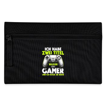 Zocker-Bruder: Junge Gamer Leben - Federtasche - Schwarz - Vorne