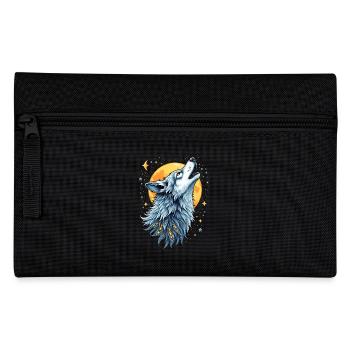 Heart Line Wolf - Moon Art - Pencil Case - black - Front