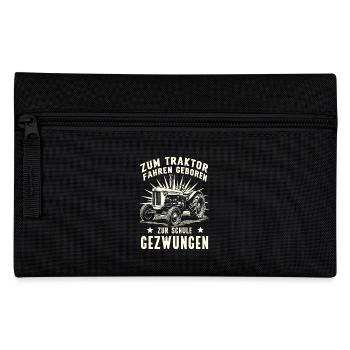Zum Traktor Fahren Geboren Bauer Witzigen Sprüchen - Federtasche - Schwarz - Vorne