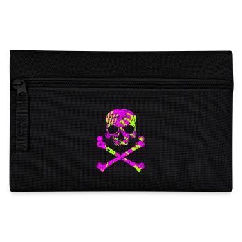 Skull with bone - Pencil Case - black - Front