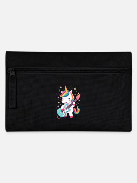 Unicorn Rock - Unicorn Plays Electric Guitar - Pencil Case - black