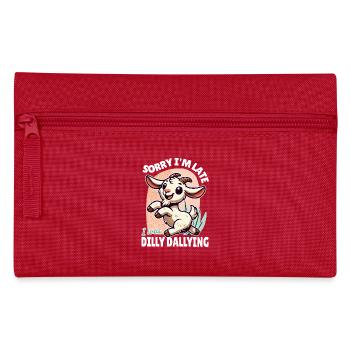 Sorry, I'm Late – Funny Goat Design - Pencil Case - red - Front