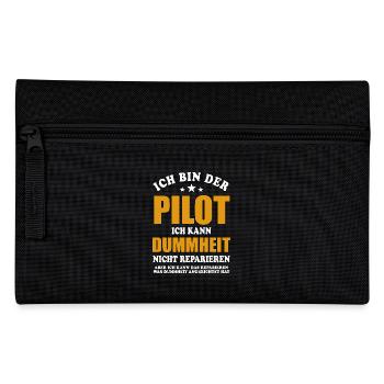 Pilot - ich kann Dummheit nicht reparieren - Federtasche - Schwarz - Vorne