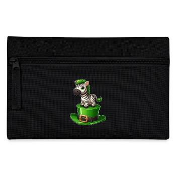 Süßes Zebra St. Patrick's Day Zylinder Kleeblatt - Federtasche - Schwarz - Vorne
