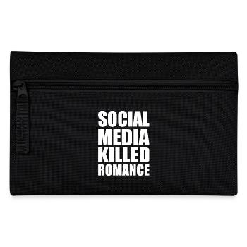 social media killed romance - Pencil Case - black - Front