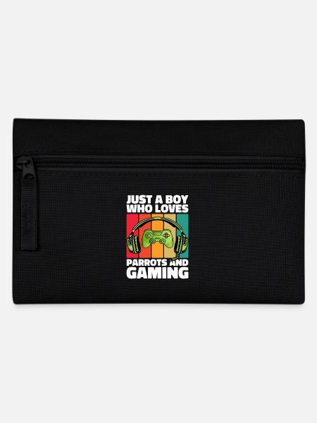Gamer & Parrots: Video Games & Colorful Adventure - Pencil Case - black