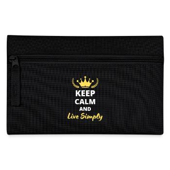 "Keep Calm and Live Simply" T-Shirt - Minimalist - Pencil Case - black - Front