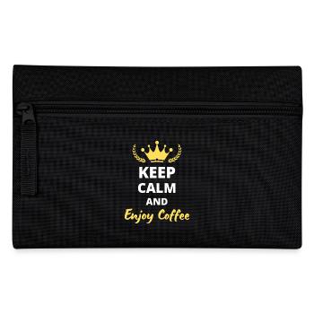 “Keep Calm and Enjoy Coffee” - Pour caféine - Trousse - noir - Devant
