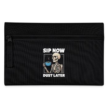 Lusitges Coffee Tea Lover Skeleton - Pencil Case - black - Front