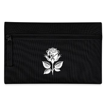 Blütenpracht dekoratives stilvolles Rosenmotiv - Federtasche - Schwarz - Vorne