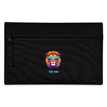 Neon Lion with Sunglasses Stay Cool - Pencil Case - black - Front