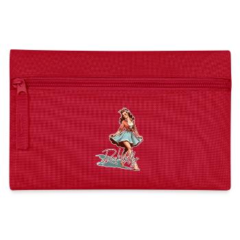 Rockabilly Style Outfit Woman Barefoot Retro Gift - Pencil Case - red - Front