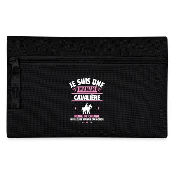 Je suis une maman cavalière, cadeau fête des mères - Trousse - noir - Devant