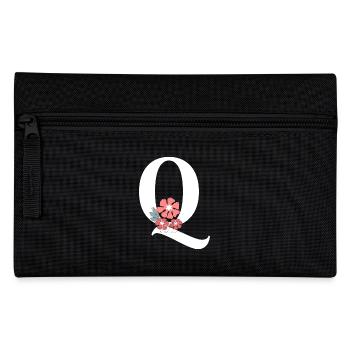 Lettre q fleurs minimalistes - Trousse - noir - Devant