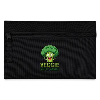 Veggie Metal Maniac - Vegan Musik - Spruch - Federtasche - Schwarz - Vorne