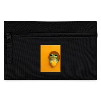 Frosch Herz Lustig Geschenk - Federtasche - Schwarz - Vorne
