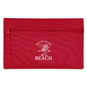 Urlaub am Meer-Spruch - Federtasche - Rot - Vorne