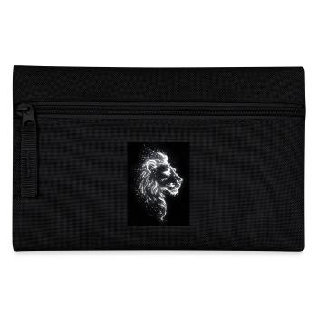 Löwe Silhouette Neon Geschenk - Federtasche - Schwarz - Vorne