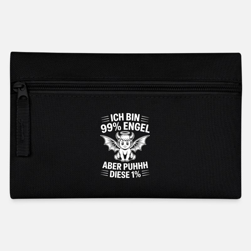 Ich bin 99% Engel aber Puhhh diese 1% - Federtasche - Schwarz
