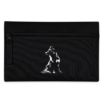 Australian Shepherd Silhouette Aussie Wilsigns - Pencil Case - black - Front
