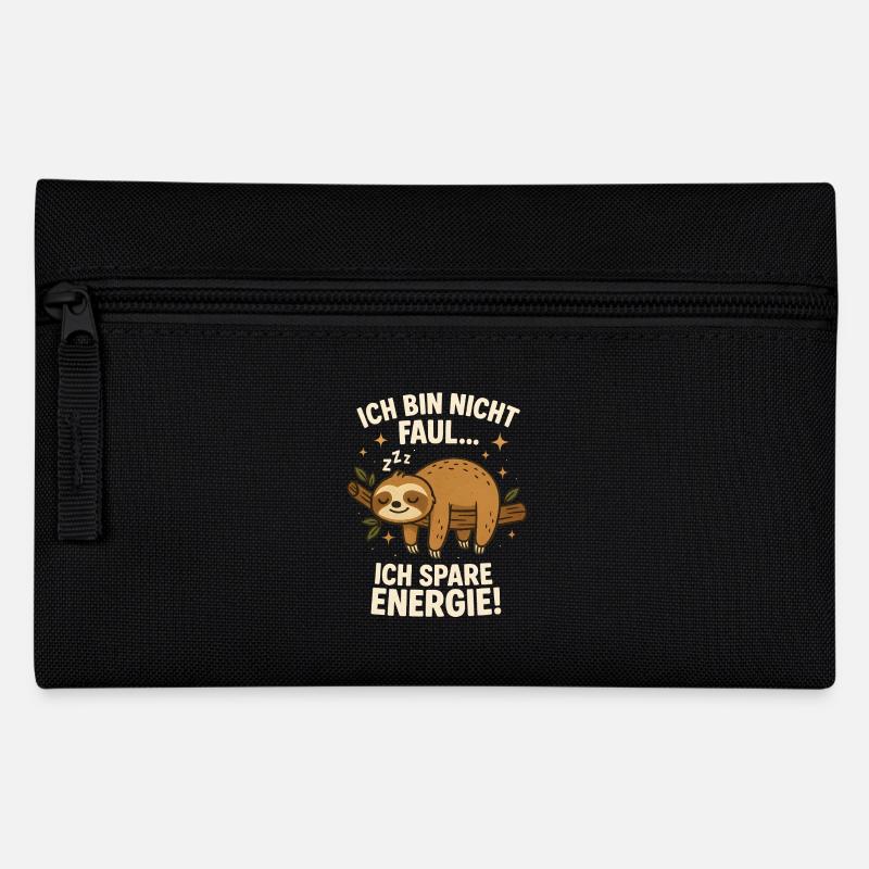 Faultier Ich Schlafe nicht Ich Spare Energie - Federtasche - Schwarz