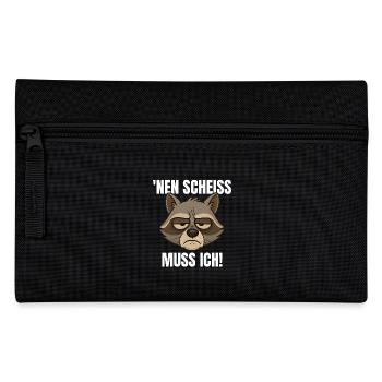 Raccoon with cheeky saying - Pencil Case - black - Front