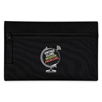 Vintage Globe Problèmes modernes Voyage Humour - Trousse - noir - Devant