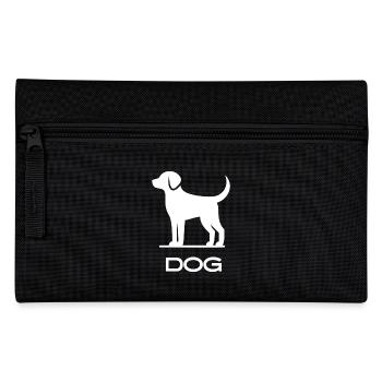 Minimalist Dog Silhouette Pet Lover Design - Pencil Case - black - Front