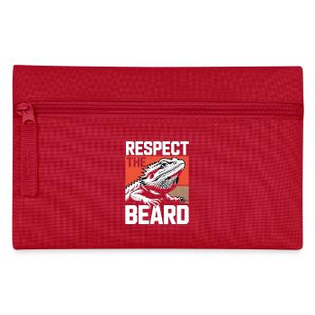 Respect the Beard! Bearded Dragon Reptile Terraristics - Pencil Case - red - Front