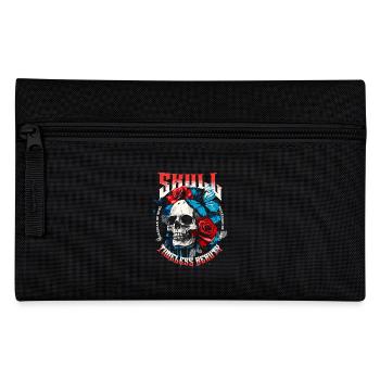 Skull Skull Butterfly Rose Flower - Pencil Case - black - Front