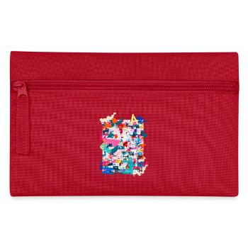 Muster ,Pop Art , Art,Collage, kunst,zeitung, typo - Federtasche - Rot - Vorne
