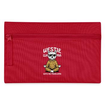 West Highland White Terrier meditiert - Federtasche - Rot - Vorne