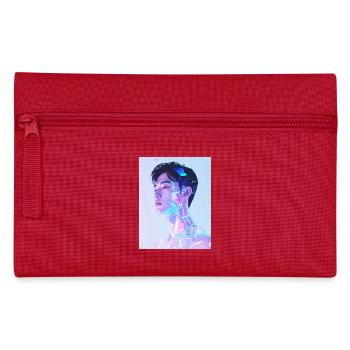 Holographisches Neon-Porträt - Federtasche - Rot - Vorne