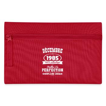 40th Birthday - December 1985 Perfection - Pencil Case - red - Front