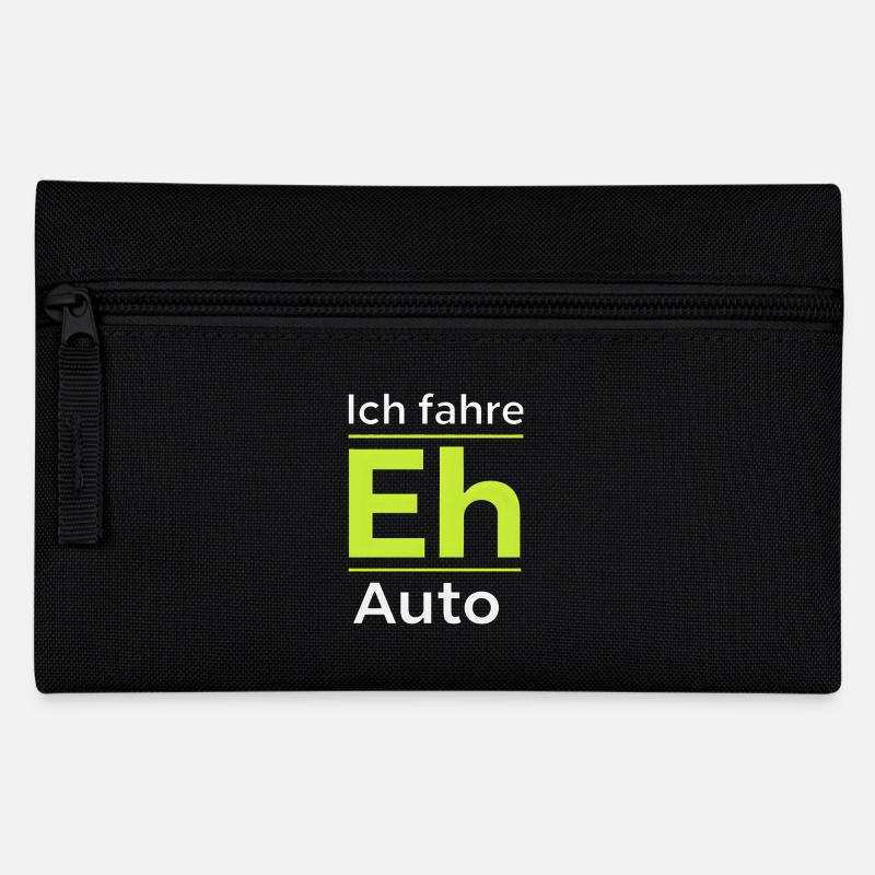 E-car Funny sayings about e-mobility Electric car - Pencil Case - black
